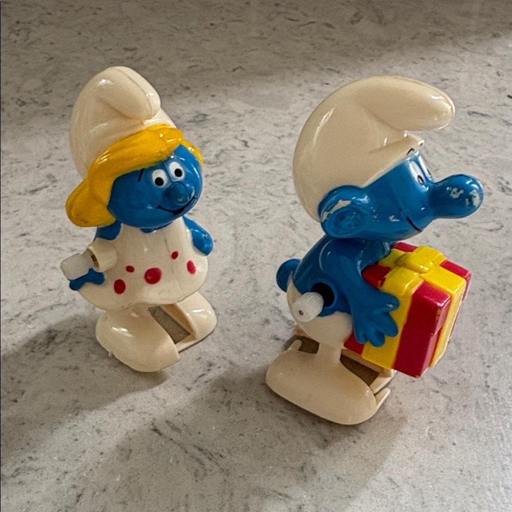 1978-1980’s Lot SMURFS Schleich PEYO figures, Mushroom hut, ERTL cars, teacup - Picture 5 of 16